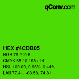 カラーコード: HEX #4CDB05 | qconv.com