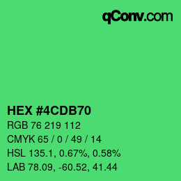 Color code: HEX #4CDB70 | qconv.com