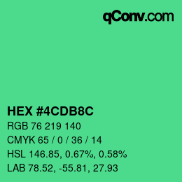 Color code: HEX #4CDB8C | qconv.com