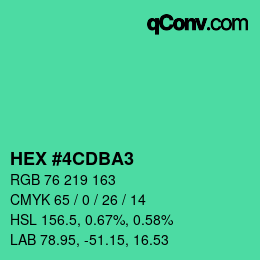 Color code: HEX #4CDBA3 | qconv.com