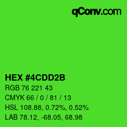 Color code: HEX #4CDD2B | qconv.com