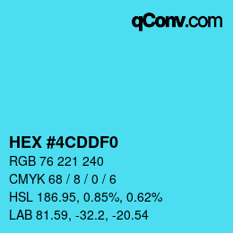 Color code: HEX #4CDDF0 | qconv.com