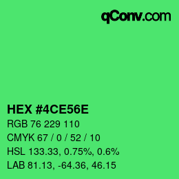 Color code: HEX #4CE56E | qconv.com