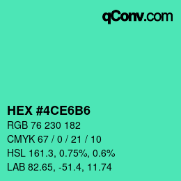 Color code: HEX #4CE6B6 | qconv.com