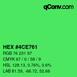 カラーコード: HEX #4CE761 | qconv.com