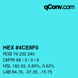 Color code: HEX #4CE8F0 | qconv.com