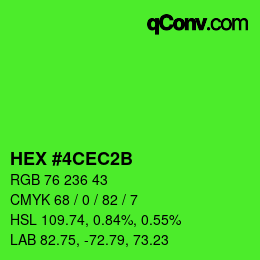 Color code: HEX #4CEC2B | qconv.com