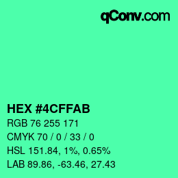 Color code: HEX #4CFFAB | qconv.com