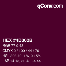 Color code: HEX #4D002B | qconv.com