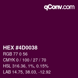 Color code: HEX #4D0038 | qconv.com