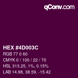 Color code: HEX #4D003C | qconv.com