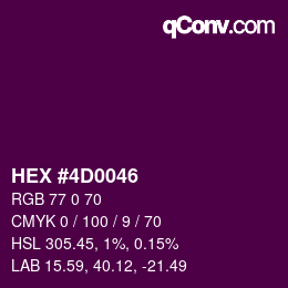 颜色代码: HEX #4D0046 | qconv.com