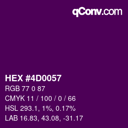 颜色代码: HEX #4D0057 | qconv.com