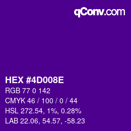 Color code: HEX #4D008E | qconv.com