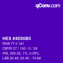 カラーコード: HEX #4D00B5 | qconv.com