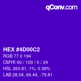 颜色代码: HEX #4D00C2 | qconv.com