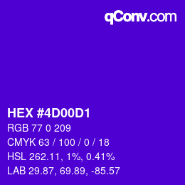 Color code: HEX #4D00D1 | qconv.com