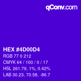 Color code: HEX #4D00D4 | qconv.com