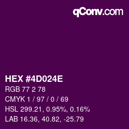 Color code: HEX #4D024E | qconv.com