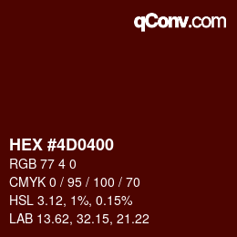 Color code: HEX #4D0400 | qconv.com