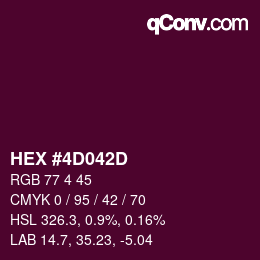 Código de color: HEX #4D042D | qconv.com