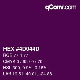 Color code: HEX #4D044D | qconv.com