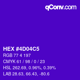 Color code: HEX #4D04C5 | qconv.com