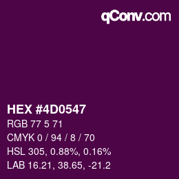 颜色代码: HEX #4D0547 | qconv.com