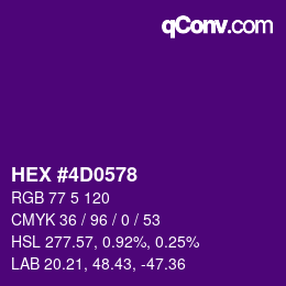 Color code: HEX #4D0578 | qconv.com