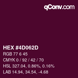 カラーコード: HEX #4D062D | qconv.com