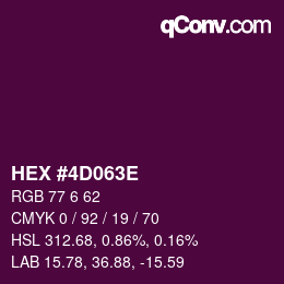 カラーコード: HEX #4D063E | qconv.com