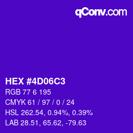 Color code: HEX #4D06C3 | qconv.com