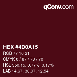 Color code: HEX #4D0A15 | qconv.com