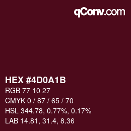Color code: HEX #4D0A1B | qconv.com