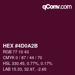 カラーコード: HEX #4D0A2B | qconv.com