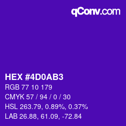 カラーコード: HEX #4D0AB3 | qconv.com