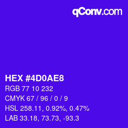Color code: HEX #4D0AE8 | qconv.com