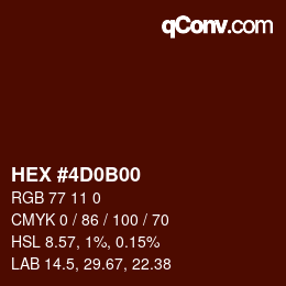 Color code: HEX #4D0B00 | qconv.com