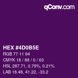 Color code: HEX #4D0B5E | qconv.com