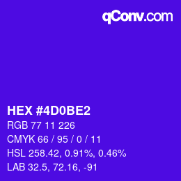 カラーコード: HEX #4D0BE2 | qconv.com