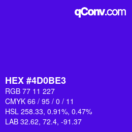 カラーコード: HEX #4D0BE3 | qconv.com