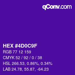 Color code: HEX #4D0C9F | qconv.com