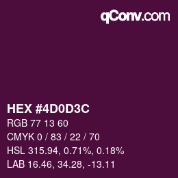 カラーコード: HEX #4D0D3C | qconv.com