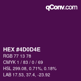 カラーコード: HEX #4D0D4E | qconv.com