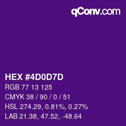 颜色代码: HEX #4D0D7D | qconv.com