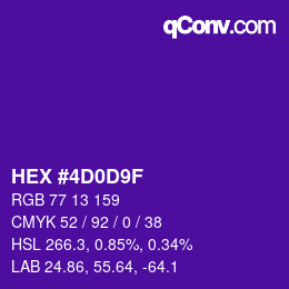カラーコード: HEX #4D0D9F | qconv.com