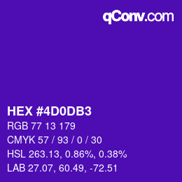 Color code: HEX #4D0DB3 | qconv.com