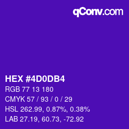 カラーコード: HEX #4D0DB4 | qconv.com