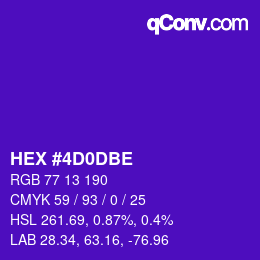 Color code: HEX #4D0DBE | qconv.com