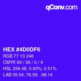Color code: HEX #4D0DF6 | qconv.com